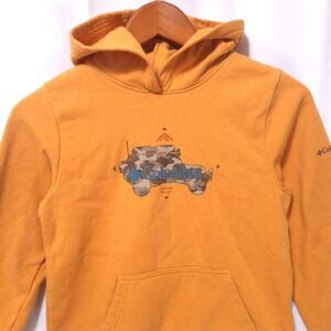 Columbia‎ Kids Graphic Fleece Hoodie  Size M 10/12 Truck Camo Pullover Yellow